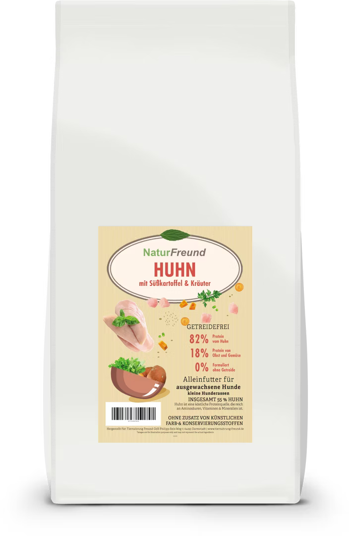 NaturFreund Mini Huhn mit Süßkartoffel & Kräuter