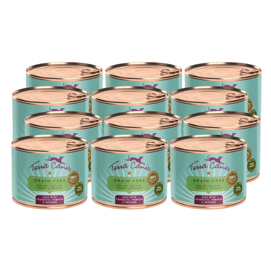 Terra Canis Menü -Getreidefrei- Rind mit Zucchini, Kürbis & Oregano