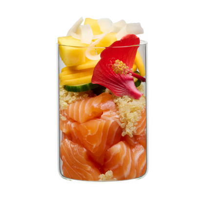 Terra Canis Menü Flower Menü Waikiki Woof / Lachs mit Quinoa, Mango und Hibiskus