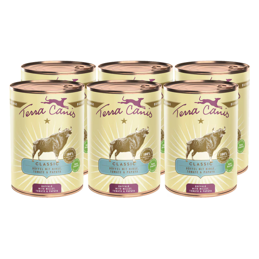 Terra Canis Menü Classic Büffel mit Hirse, Tomaten & Papaya