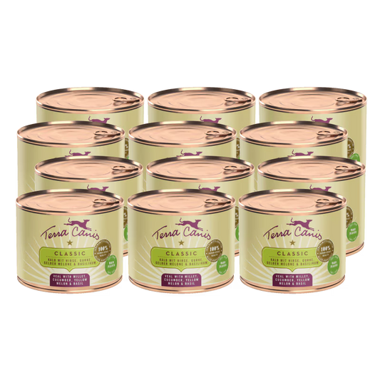 Terra Canis Menü Classic Kalb mit Hirse, Gurke, gelber Melone & Basilikum