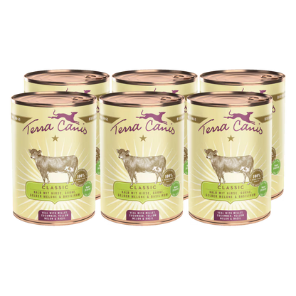 Terra Canis Menü Classic Kalb mit Hirse, Gurke, gelber Melone & Basilikum