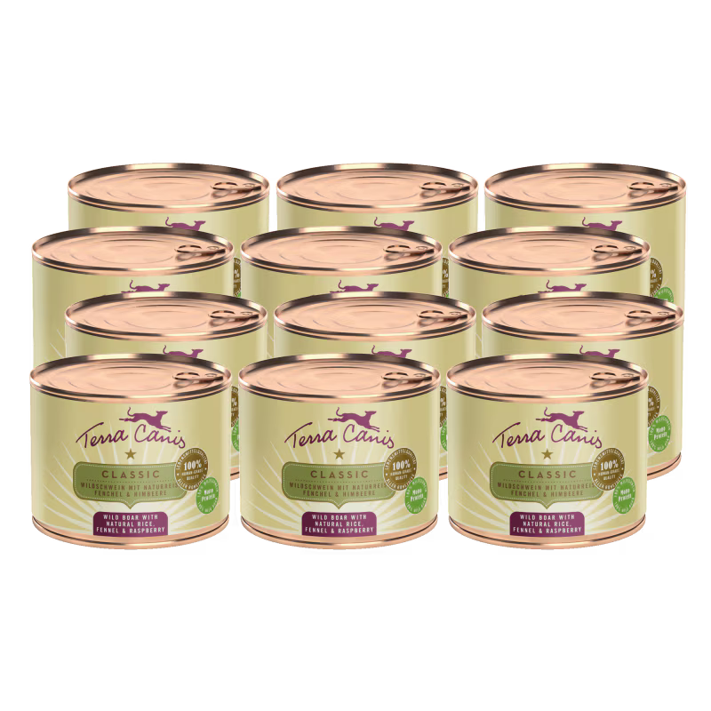 Terra Canis Menü Classic Wildschwein mit Naturreis, Fenchel & Himbeeren