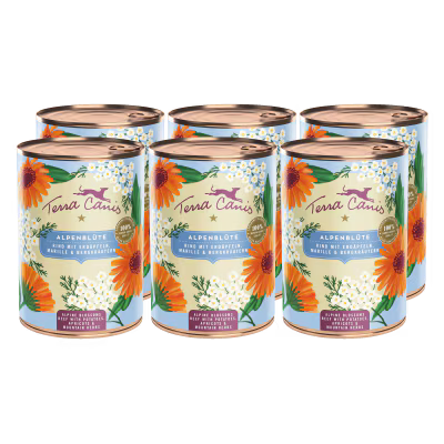 Terra Canis Menü Flower Menü Alpenblüte / Rind mit Erdäpfeln, Marille und Bergkräutern