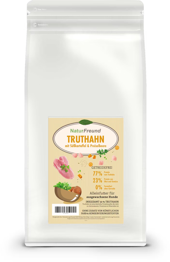 NaturFreund Truthahn mit Süßkartoffel & Preiselbeeren