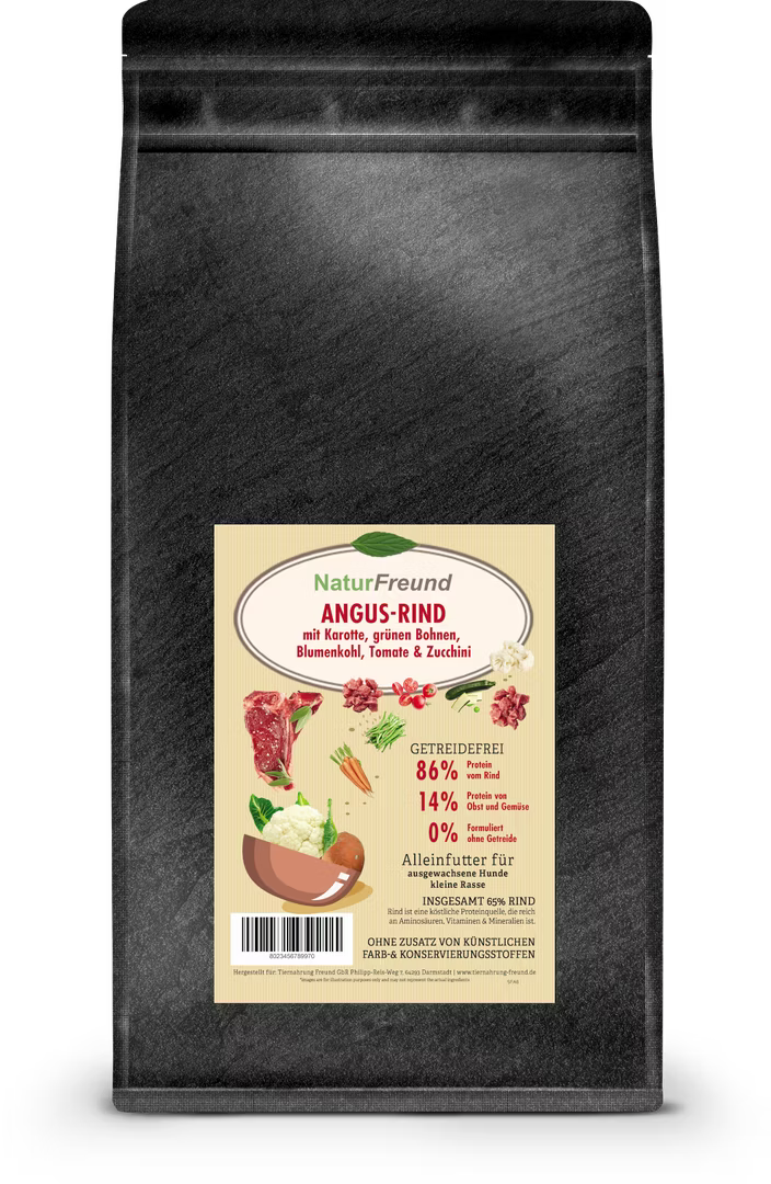 NaturFreund Mini SUPERFOOD Angus-Rind mit Karotte und grünen Bohnen