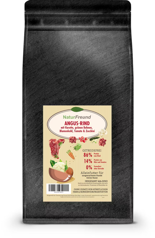 NaturFreund Mini SUPERFOOD Angus-Rind mit Karotte und grünen Bohnen