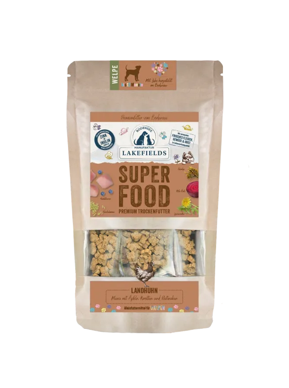 SUPERFOOD Premium LANDHUHN Komplettmenü für Welpen