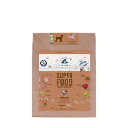 SUPERFOOD Premium LANDHUHN Komplettmenü für Welpen