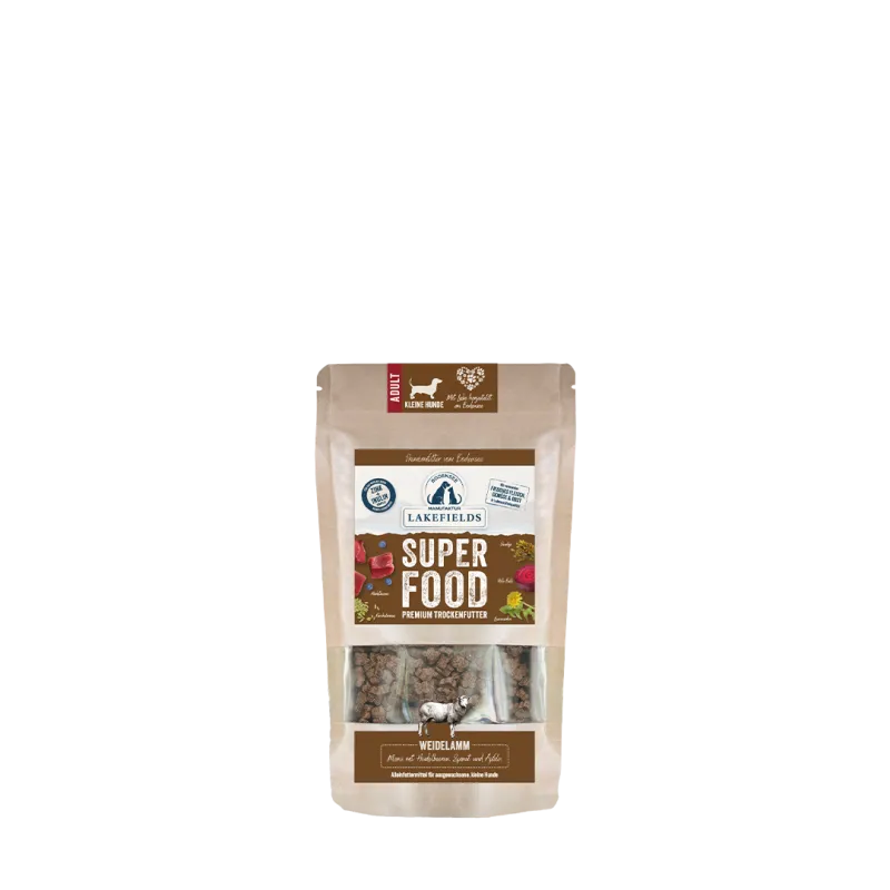 SUPERFOOD Premium WEIDELAMM Komplettmenü für kleine Hunde