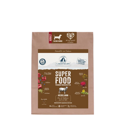 SUPERFOOD Premium WEIDELAMM Komplettmenü für kleine Hunde