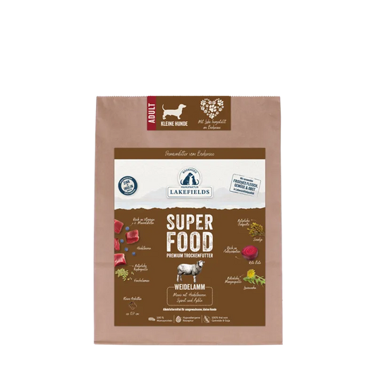 SUPERFOOD Premium WEIDELAMM Komplettmenü für kleine Hunde